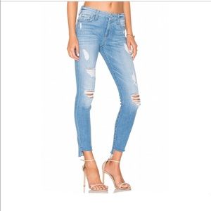 7FAMK Distressed Step Hem Skinny Jean